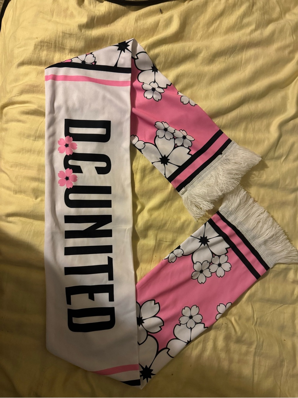 Kids Pink & White Floral Soccer Scarf
